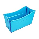 Faltbare Badewanne Sauna Bad Klappbadewanne Wanne Blau mit Verdickete Badewannenseite und Retention Clips für Wohnwagen, Duschen, Hotels, Hinterhöfen, 87 * 46 * 56.5cm