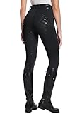 BALEAF Reithose Damen Reitsport Reitingleggings Silikon Strumpfhosen mit Reißverschlusstasche Sporthose Schwarz M