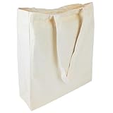 Cottonbagjoe Jutebeutel aus strapazierfähigem Jeansstoff mit Seiten- und Bodenfalte, unbedruckt, mit zwei langen Henkeln, Größe: 38x42x10cm