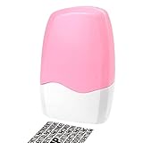 Stalf Identitätsschutz-Stempel, Sicherheit Stempel, Datenschutz Rollstempel, Nachfüllbar Selbstfärbend, Rosa, Rosablau, Rosagrün