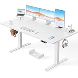 ErGear Höhenverstellbarer Schreibtisch-160 x 80cm,100 KG Tragkraft Elektrischer Schreibtisch mit Fortgeschrittenem Bürstenlosem Motor, Leise Funktion, Robuster Metallrahmen, Vierteilige Tischplatte
