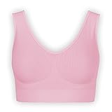 UnsichtBra Bustier Damen BH ohne Buegel | Wohlfühl Bustiers Top | Bügelloser Soft Bra | Schlaf Still Sport Bralette in vielen Farben (wellbra_sngl)(XL, Rosa)