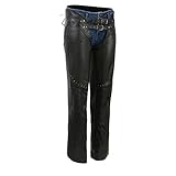 Milwaukee Leather Premium Leder-Motorrad-Reitchaps für Damen, Biker, Größe XXL