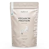 Nutri + Veganes Eiweißpulver Neutral ohne Süßungsmittel + Zucker mit 85% Eiweiß - Vegan Protein Pulver 1 kg ungesüßt - Natural Proteinpulver