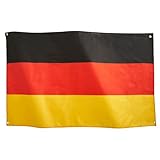 Runesol Deutschlandflagge 3x5, 91x152cm, Deutschland Banner 4 Ösen, Messingöse in jeder Ecke, Weltmeisterschaft, Deutsch, Premium Fahnen, Wasserdicht, Innen, Außen, Fasching