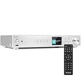 Audizio Adria - Internetradio WLAN Radio mit Bluetooth, DAB Tuner für HiFi Anlage, Spotifiy Connect, HiFi-Tuner, Internet Radio, Digitalradio, USB, AUX, RCA Out, Optical, inkl. Fernbedienung - Silber