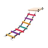 Levemolo Wellensittichleiter Spielzeug Aus Holz, Bunte Hölzerne Sittichleiter, Vogelkletterleiter, Sittich Trainingsleiter Spielzeug, Sittichleiter Spielzeug, Papageien Trittleiter,