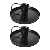 2pcs Eisen Kerzenständer, Metall Kegel Kerzenhalter, schwarz Kerzenhalter, Retro Chamberstick Halter, für Hochzeit Party Dekoration Esstisch Housewarming Geschenk