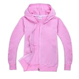 Kinder-Strickjacke, Reißverschluss, Baumwolle, einfarbig, Frühling und Herbst, dünne Kleidung für jährige Mädchen, Frühlingsmädchen-Jacke, rose, 11-12 Years