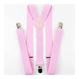 Hosenträger für Herren Männer Frauen Kinder Soild Bunte Hosenträger Sets Kind Y-Back-Zahnspangen Einstellbare Riemen for männliche Hosen Hemd Mädchen Rock Zubehör (Color : Silver)