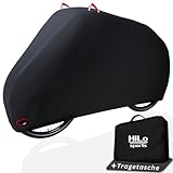 HiLo sports Fahrradabdeckung wasserdicht [schwere Version] - Reißfeste Fahrradplane - Robuste Fahrradschutzhülle - E-Bike & Fahrrad Abdeckplane