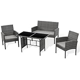 SVITA Brooklyn XL Polyrattan Essgruppe Lounge Garnitur Gartenmöbel Set Esstisch