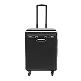 Mermajestic Beauty Case mobiler Schminkwagen 42x28x53 cm, Schminkkoffer Rollkoffer mit Kombinationsschloss, 3 Schubladen Acrylplatte und 4 Rollen, für Kosmetikerinnen Hairstylisten professionelle