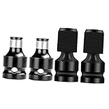 Sewroro 4 Stück Teiliges Stecknussadapter Vierkantantrieb aus Vanadium Stahl Schlagbohrmaschinen Adapter mit Schnellwechselmechanismus für Bau und Kfz Wartung