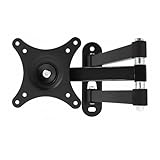 Monitor-Wandhalterung Schaukel für 14 Zoll bis 27 Zoll Fernseher und Flachbildschirme, LED LCD bis 10 kg, VESA 75 x 75 mm bis 100 x 100 mm, Schwarz