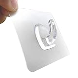 Breeshy Haken aus transparentem Horn, ohne Nägel, robust und ohne Spuren, ohne Perforation, für Badezimmer, Küche, Kleidung, Haken aus Viskose