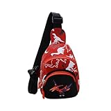 D89 Rucksack für Kinder, Rucksack, Bauchtasche, Outdoor, Tagesrucksack für Wandern, Radfahren, Camping, Segeltuch, Kuriertasche für Damen, rot, One size