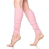 Neer Damen Beinstulpen Gerippte Beinlinge 80er Jahre Lange Beinwärmer Stiefel Knöchelwärmer (Rosa)