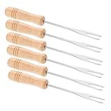 6 Stück Rührgabel Gabelfondue Schokoladenfondue Cupcake -Gabeln Fondue-Sticks Obst DIY Gabelmasse Gabeln Käsefondue Fonduebrunnen Schokoladenherstellung Werkzeuge fundue Holz