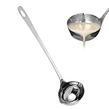 Suppenkelle Groß Schöpflöffel mit Ausgießer Edelstahl Tief Suppenlöffel, Küchenhelfer mit ergonomischem Griff,Soßenlöffel mit langem und ergonomischem Stiel, Schöpfkelle,Gießlöffel-A