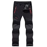 NCTCITY Herren Wanderhose Atmungsaktiv Wasserdicht Softshellhose Outdoorhose Winddicht Gefüttert Skihose Warm Verdickte Snowboardhose Winter Trekkinghose