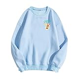 Generisch Damen Sweatshirt Leichtes Langarmshirt Baumwolle Casual Pulli Atmungsaktiv Sportshirt Gym Trainingsshirt Mode Pullover Bequeme Casual Tops