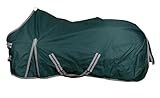 RL24 - Winterdecke Weidedecke 600D Basicline – atmungsaktive, Wind- & wasserdichte Outdoordecke mit Innenfutter & Kreuzbegurtung – Pferdedecke in Grün – 145cm (200g/m² Füllung)