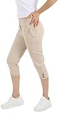 Schuerzenfabrik Damen Jeansshorts kurz 3/4 Jeans Hose, Größe:48, Farbe:beige