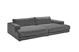 KAWOLA - Big Sofa Madeline - XXL Couch im zeitlosen Design, Komfortables Polster, Ideal für Gaming & Entspannung, 290x86x170 cm, Grau, Polyester