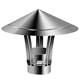 201 Edelstahl Schornsteinabdeckung 50-300mm Ofenrohr Abdeckung, Konische Schornsteinkappe, Regenhaube Schornstein für Lüftungskanäle, Wetterfester Kaminabdeckung für Abgasrohr(50mm/1.97in)