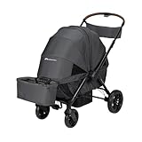 Bebeconfort Helios, 2-in-1 Kinderwagen ab Geburt, 0–4 Jahre, 0–22 kg, 2 gegenüberliegende Sitze, All-Terrain-Räder, kompakt zusammenklappbar, Geschwisterwagen, schützendes Verdeck, Mineral Graphite