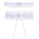 TOYANDONA Braut Strumpfbänder Satz aus Elastischer Spitze Weiß Oberschenkel Strumpfhalter für Hochzeit Hautfreundlich Flexibel und Größenanpassbar