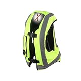 Männer/Frauen Reflektierende Motorrad -Airbag -Weste Wiederholbare Verwendung Von Fahrradairbag -Jacken Tragenwiderstand/leicht Zu Reinigendem Stoff(Green,Large)