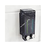 WPBOY Seifenspender SOAP verzahnt Duschspender Kunststoffspender Shampoospender für Duschwand für Dusche und Lotionspender Lotionspender (Color : Black-A, Größe : 2 Chamber)