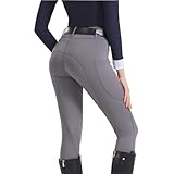 XIEHYA Reithosen Reithose for Frühling und Sommer, gestrickt, hochelastisch, schmal geschnittene aus Silikon, eng anliegend, atmungsaktiv Reitleggings(Grey,S)