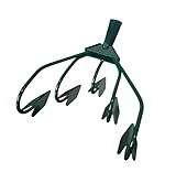 AGROHIT Gartenhacke mit 5 Zinken, Pflanzharke aus Stahl, Blumenharke mit Ø 2,8 cm Stieldülle, Kultivator zur Bodenauflockerung & Unkrautentfernung, Handlicher Grubber für Garten, 29 x 23 cm, Grün