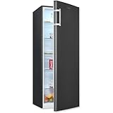 Exquisit Vollraum-Kühlschrank ohne Gefrierfach, 242 Liter, 5 Ablagen, 4 Türablagen, Türanschlag wechselbar, 55 cm Breite, KS320-V-H-040E inoxlook-az
