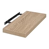 EUGAD Wandregal Wandboard Buchregal Hängeregal DVD CD Regal Holz Board 60cm Eiche 0116QJ