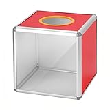 xolear Lotterie Box Transparente 25 cm, Aluminium Spendenbox, Acryl Geldkassetten, Transparente Acrylplatte Tombola Box Wahlurne, Abnehmbar Spendendose für Visitenkarten, Abstimmungen, Lotterie