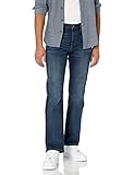 Amazon Essentials Herren Bootcut-Jeans mit gerader Passform, Dunkle Waschung, 34W / 30L