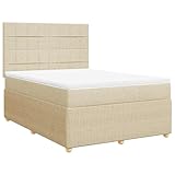 Eleganz Boxspringbett mit Matratze 140x190 cm - Luxus Stoffbezug für erholsamen Schlaf, ideal für Schlafzimmer, hochwertige Materialien & Bequeme Liegefläche