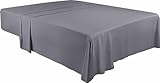 Utopia Bedding - Bettlaken ohne Gummizug - Betttuch 225 x 255cm - Laken für Bett 135x190cm - Flaches Blatt weiche gebürstete Mikrofaser - Grau