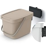 Biomülleimer Küche Geruchsdicht - Mülleimer Küche - Windeleimer Geruchsdicht Mit Deckel - Hochwertiger Kompostbehälter Für Die Küche - Elegantes Design, Einfach Zu Reinigen, (Beige, 6L)