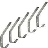5 Stück Kleiderhaken ALBA moderner Mantelhaken echt Edelstahl 142 x 20 mm Huthaken Garderobenhaken von SOTECH