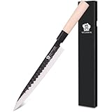 WILDMOK Sushi-Sashimi-Messer 25,5 cm mit deutschem Yanagiba-Edelstahl, Küchenmesser für Linkshänder, zum Schneiden von Sushi, Filetieren von Fisch und Schneiden von Gemüse
