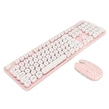 WUTIANBAO Desktop Tastatur und Maus 2,4-G-Tastatur- Und Mausset Im Retro-Design Mit Runden Tastenkappen for Büro Studium Kompakte für Laptop