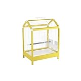 Vogelkäfig Vogelkäfig, Metall-Schaukäfig, Papageienkäfig, gelb, einstöckiger dekorativer Käfig for Papageien und Kanarienvögel Vogelkäfige