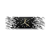 LANMOU Wanduhr Ohne Tickgeräusche, Wand Uhr Wohnzimmer Uhr Wand Modern, 50x15 cm Wanduhr Schwarz Modern Lautlos aus Acryl, Wanddekorationen