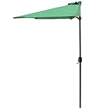 casa.pro Halbschirm Eger Ø300cm Halb-Sonnenschirm Balkonschirm Kurbelschirm Schirm Halbrund Stahl Polyester 160g/m² Grün