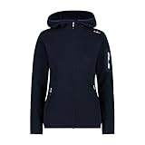 CMP - Damen-Knit-Tech-Jacke mit fester Kapuze, B. Blau-Kristallblau, D38
